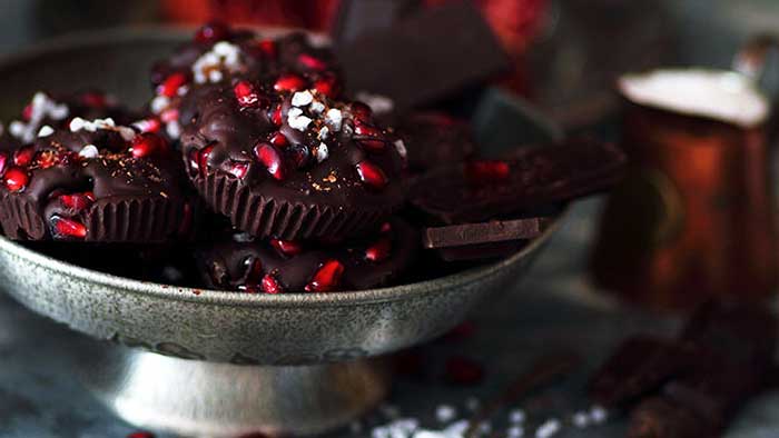 Pomegranate Chocolate Cupcake